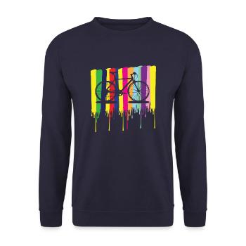 rainbow colors bicycle - Unisex Sweatshirt - navy - Front - Alina (178cm) & Michal (187cm)