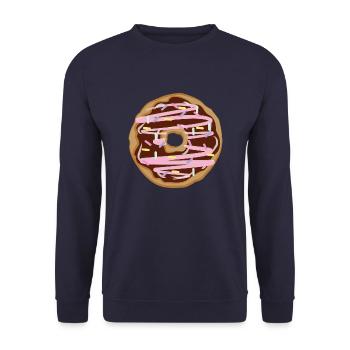 Chocolate Donut - Unisex Pullover - Navy - Vorne - Alina (178cm) & Michal (187cm)