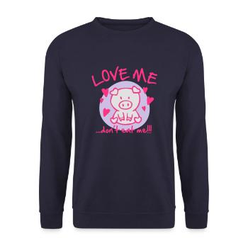 Love me, don't eat me - Unisex Sweatshirt - navy - Front - Alina (178cm) & Michal (187cm)