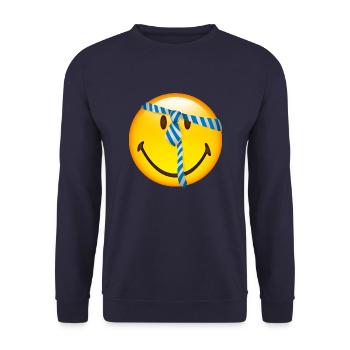 Smiley Tie - Unisex Sweatshirt - navy - Front - Alina (178cm) & Michal (187cm)