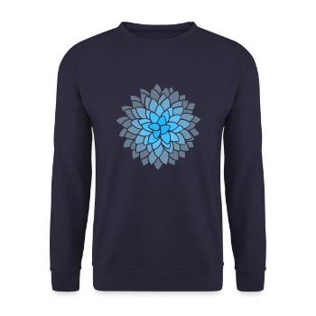 MUMS Flower Light Blue Flowers - Unisex Sweatshirt - navy - Front - Alina (178cm) & Michal (187cm)