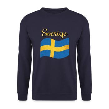 Die Flagge von Schweden Sverige - Unisex Pullover - Navy - Vorne - Alina (178cm) & Michal (187cm)