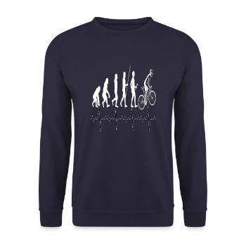 Evolution cycliste, design de vélo cool - Sweat-shirt Unisexe - marine - Devant - Alina (178cm) & Michal (187cm)