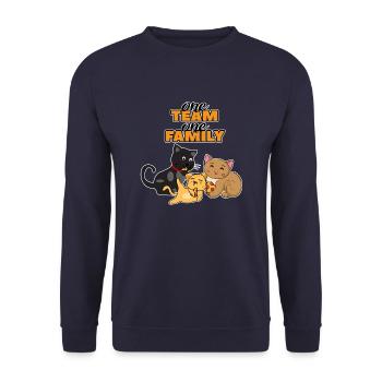 team familie katze pizza hundesport elternschaft - Unisex Pullover - Navy - Vorne - Alina (178cm) & Michal (187cm)