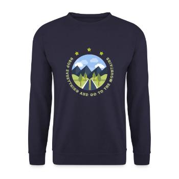 Laissez tout tomber et allez à la montagne - Sweat-shirt Unisexe - marine - Devant - Alina (178cm) & Michal (187cm)
