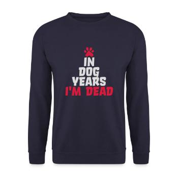 in dog years Dead - Unisex Sweatshirt - navy - Front - Alina (178cm) & Michal (187cm)