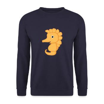Hyppocampe little sea horse cute orange - Unisex Sweatshirt - navy - Front - Alina (178cm) & Michal (187cm)