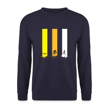 triathlon swim bike run - Unisex Pullover - Navy - Vorne - Alina (178cm) & Michal (187cm)