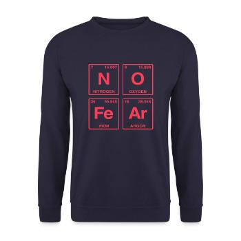 NO FEAR - mit Elementen des Perdiodensystems - Unisex Pullover - Navy - Vorne - Alina (178cm) & Michal (187cm)