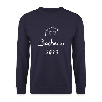 Bachelor 2023 - Design Weiß - Unisex Pullover - Navy - Vorne - Alina (178cm) & Michal (187cm)
