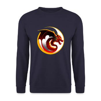 Dragon sur cercle blanc - Sweat-shirt Unisexe - marine - Devant - Alina (178cm) & Michal (187cm)