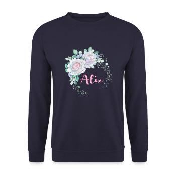 Pour Alix - Sweat-shirt Unisexe - marine - Devant - Alina (178cm) & Michal (187cm)