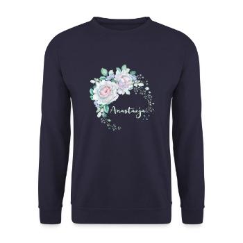 Für Anastazja - Unisex Pullover - Navy - Vorne - Alina (178cm) & Michal (187cm)