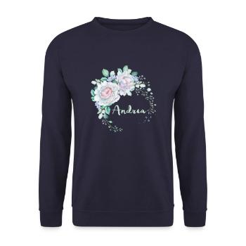 Für Andrea - Unisex Pullover - Navy - Vorne - Alina (178cm) & Michal (187cm)