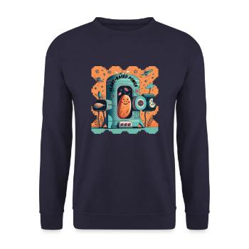 Sweet potato in space plant based power - Unisex Sweatshirt - navy - Front - Alina (178cm) & Michal (187cm)