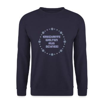 Magischer Winter mit Schneeflocken - Unisex Pullover - Navy - Vorne - Alina (178cm) & Michal (187cm)