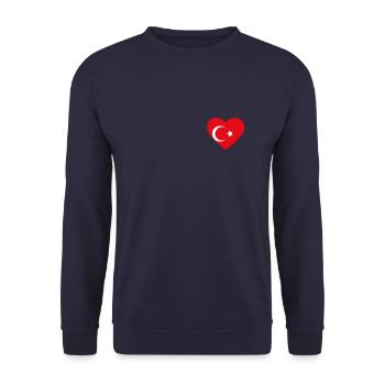 Cœur drapeau Turquie - Sweat-shirt Unisexe - marine - Devant - Alina (178cm) & Michal (187cm)