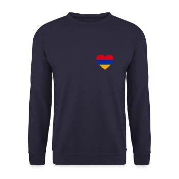 Cœur drapeau Arménie - Sweat-shirt Unisexe - marine - Devant - Alina (178cm) & Michal (187cm)