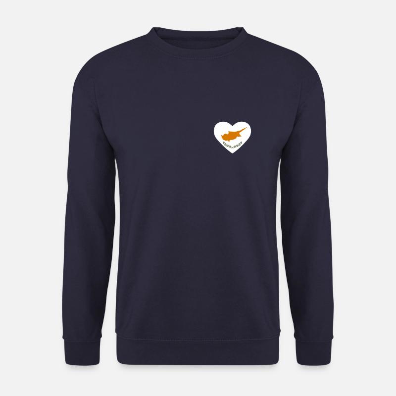 Cœur drapeau Chypre - Sweat-shirt Unisexe - marine