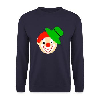 Clown, Clown Face - Unisex Sweatshirt - navy - Front - Alina (178cm) & Michal (187cm)