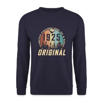 Vintage Décembre 1925 Cadeau d Anniversaire 99 ans - Sweat-shirt Unisexe - marine - Devant - Alina (178cm) & Michal (187cm)