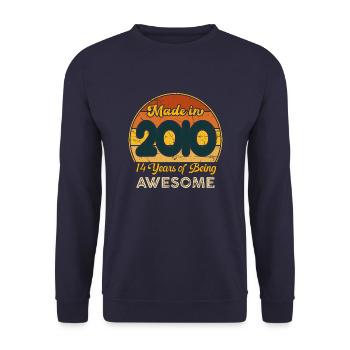 Geboren im Jahr 2010 – Vintage 2010 Geburtstag Retro - Unisex Pullover - Navy - Vorne - Alina (178cm) & Michal (187cm)