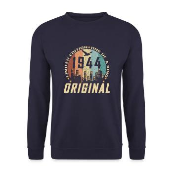 Vintage Décembre 1944 Cadeau d Anniversaire 80 ans - Sweat-shirt Unisexe - marine - Devant - Alina (178cm) & Michal (187cm)
