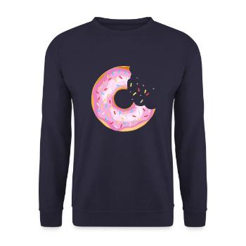 Donut-Crunch essen Metzgergebäck 12 Q - Unisex Pullover - Navy - Vorne - Alina (178cm) & Michal (187cm)