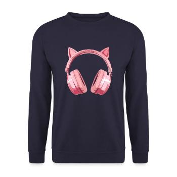 Casque de jeu avec oreilles de chat - Rose - Sweat-shirt Unisexe - marine - Devant - Alina (178cm) & Michal (187cm)