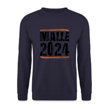 Malle 2024 Spruch - Unisex Pullover - Navy - Vorne - Alina (178cm) & Michal (187cm)