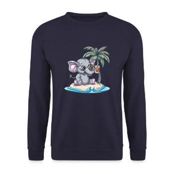Palmier d’été de l’île de l’éléphant - Sweat-shirt Unisexe - marine - Devant - Alina (178cm) & Michal (187cm)