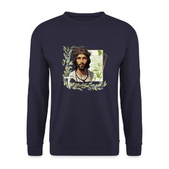 Fearless Faith: Psalm 27:1 Illustrated Tea - Unisex Sweatshirt - navy - Front - Alina (178cm) & Michal (187cm)