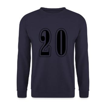 20 Zahl symbol - Unisex Pullover - Navy - Vorne - Alina (178cm) & Michal (187cm)