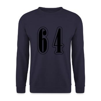 64 Symbole numérique - Sweat-shirt Unisexe - marine - Devant - Alina (178cm) & Michal (187cm)