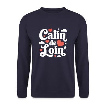 Calin de loin - Sweat-shirt Unisexe - marine - Devant - Alina (178cm) & Michal (187cm)