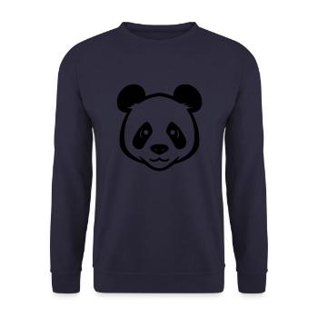 Panda Kopf - Unisex Pullover - Navy - Vorne - Alina (178cm) & Michal (187cm)