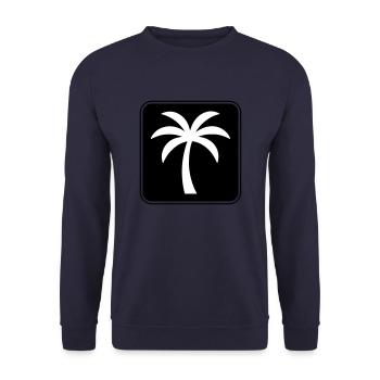 Palm Tree Icon Summer - Unisex Sweatshirt - navy - Front - Alina (178cm) & Michal (187cm)