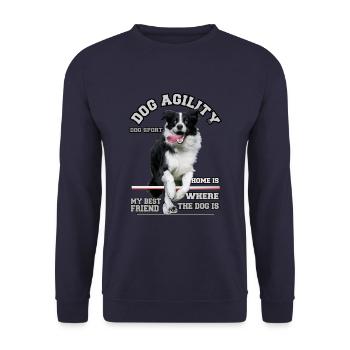 dog agility - Dog sport - Unisex Sweatshirt - navy - Front - Alina (178cm) & Michal (187cm)