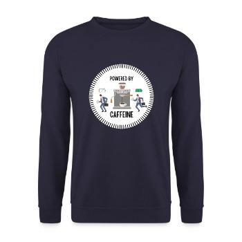 Powered by Caffeine (Man) - Unisex Pullover - Navy - Vorne - Alina (178cm) & Michal (187cm)