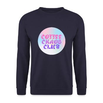 Coffee Chaos Club - Unisex Pullover - Navy - Vorne - Alina (178cm) & Michal (187cm)