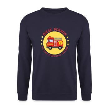 Diese Person ist eine Feuerwehr Legende - Unisex Pullover - Navy - Vorne - Alina (178cm) & Michal (187cm)