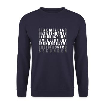 40 Jahre in Sekunden 40. Geburtstag Geschenkidee - Unisex Pullover - Navy - Vorne - Alina (178cm) & Michal (187cm)