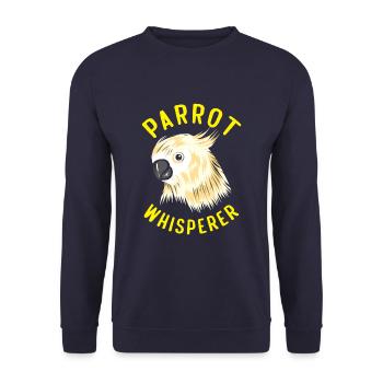 Parrot Whisperer Funny Parrot Bird Lover - Unisex Sweatshirt - navy - Front - Alina (178cm) & Michal (187cm)