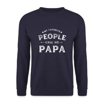 Mes personnes préférées m'appellent papa - Sweat-shirt Unisexe - marine - Devant - Alina (178cm) & Michal (187cm)