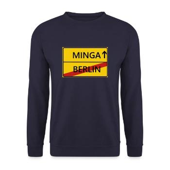 Minga Munich city sign gift gift idea - Unisex Sweatshirt - navy - Front - Alina (178cm) & Michal (187cm)