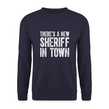A New Sheriff In Town Law Enforcement - Unisex Sweatshirt - navy - Front - Alina (178cm) & Michal (187cm)