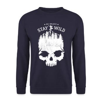 Snowboard - Totenkopf - Be Brave Stay Wild - Unisex Pullover - Navy - Vorne - Alina (178cm) & Michal (187cm)