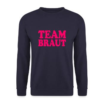 Team braut - Unisex Pullover - Navy - Vorne - Alina (178cm) & Michal (187cm)