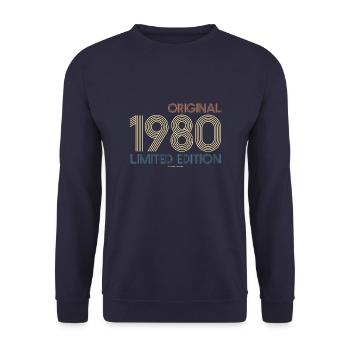 Vintage Limited Edition 1980's Birthday - Unisex Sweatshirt - navy - Front - Alina (178cm) & Michal (187cm)