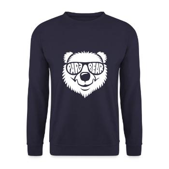 Papa Ours - Fête des Pères - Cadeau - Sweat-shirt Unisexe - marine - Devant - Alina (178cm) & Michal (187cm)